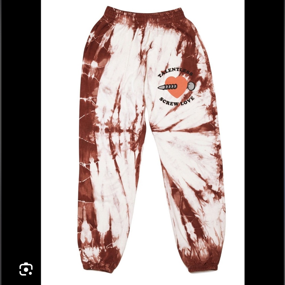 TALENTLESS tie dye screw love sweatpants